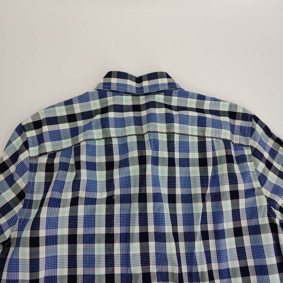 Abercrombie & Fitch Shirt Men's Medium Muscle White Blue Plaid Button Down - Picture 9 of 11
